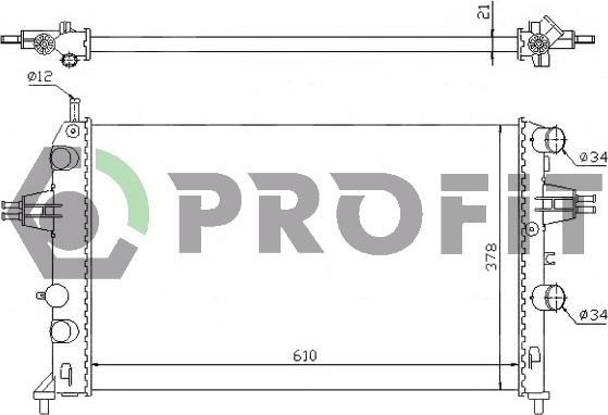 Profit PR 5054A3 - Радиатор, охлаждение двигателя autosila-amz.com