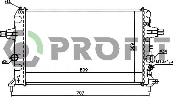 Profit PR 5054A2 - Радиатор, охлаждение двигателя autosila-amz.com