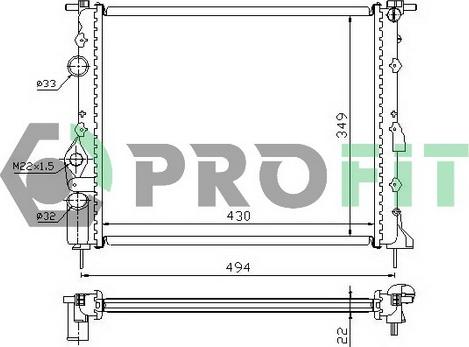 Profit PR 6042A1 - Радиатор, охлаждение двигателя autosila-amz.com