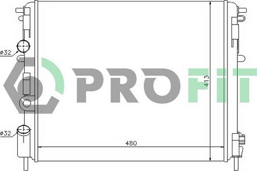 Profit PR 6032A1 - Радиатор, охлаждение двигателя autosila-amz.com