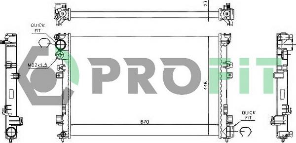 Profit PR 0545A1 - Радиатор, охлаждение двигателя autosila-amz.com