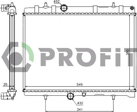 Profit PR 0522A1 - Радиатор, охлаждение двигателя autosila-amz.com