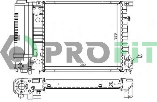 Profit PR 0054A2 - Радиатор, охлаждение двигателя autosila-amz.com