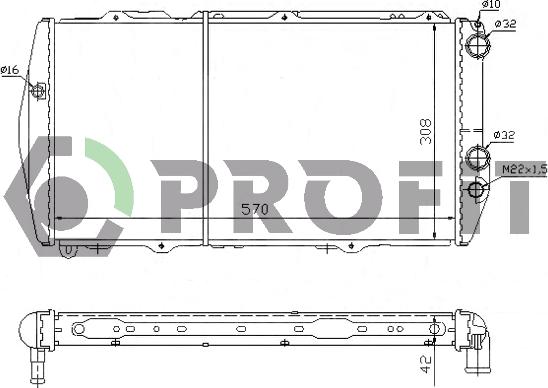 Profit PR 0012A6 - Радиатор, охлаждение двигателя autosila-amz.com