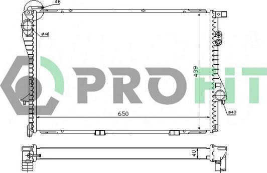 Profit PR 0070A2 - Радиатор, охлаждение двигателя autosila-amz.com