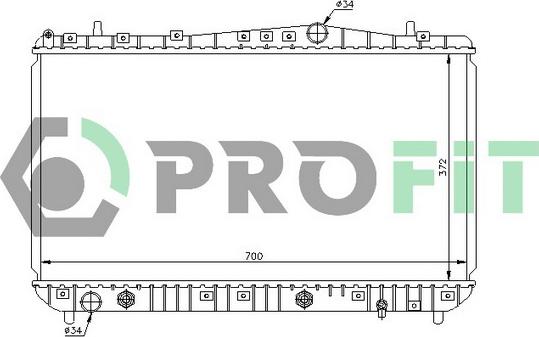 Profit PR 1704A2 - Радиатор, охлаждение двигателя autosila-amz.com