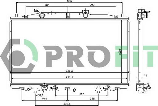 Profit PR 2922A2 - Радиатор, охлаждение двигателя autosila-amz.com