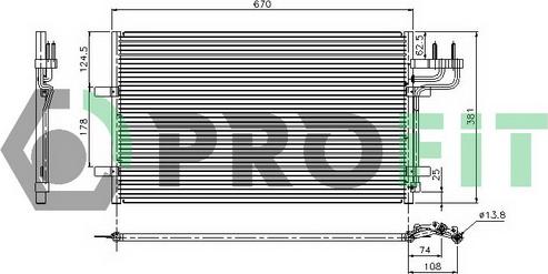 Profit PR 2537C1 - Конденсатор кондиционера autosila-amz.com