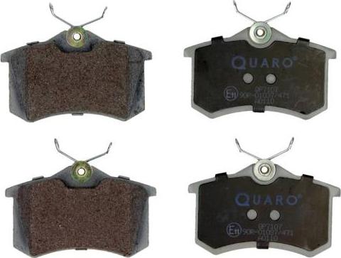 QUARO QP7107 - Тормозные колодки, дисковые, комплект autosila-amz.com