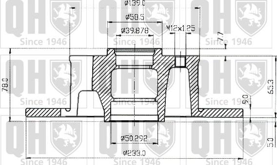 Quinton Hazell BDC1034 - Тормозной диск autosila-amz.com