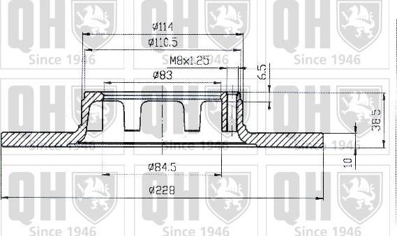 Quinton Hazell BDC1026 - Тормозной диск autosila-amz.com