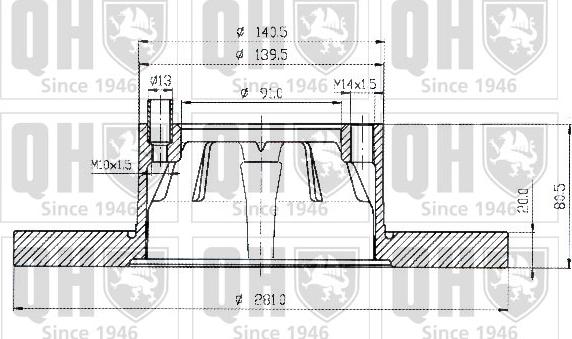 Quinton Hazell BDC3585 - Тормозной диск autosila-amz.com