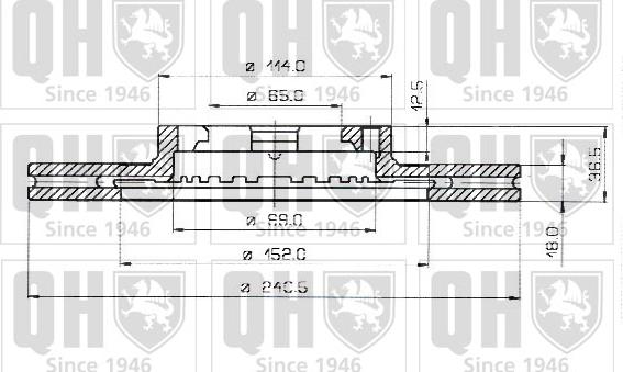 Quinton Hazell BDC3814 - Тормозной диск autosila-amz.com