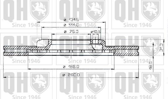 Quinton Hazell BDC3748 - Тормозной диск autosila-amz.com