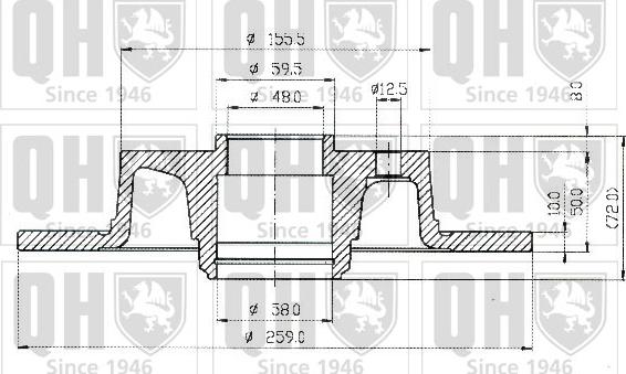 Quinton Hazell BDC3734 - Тормозной диск autosila-amz.com