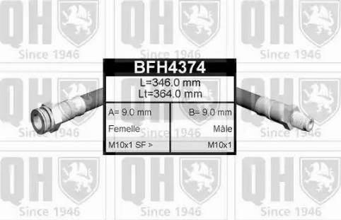 Quinton Hazell BFH4374 - Тормозной шланг autosila-amz.com