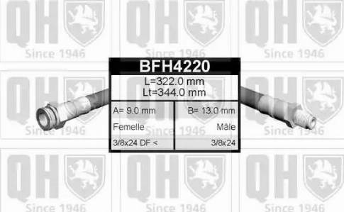 Quinton Hazell BFH4220 - Тормозной шланг autosila-amz.com
