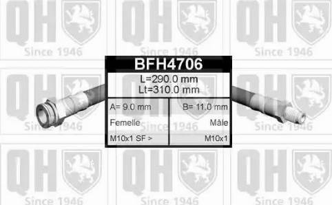 Quinton Hazell BFH4706 - Тормозной шланг autosila-amz.com