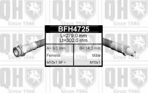 Quinton Hazell BFH4725 - Тормозной шланг autosila-amz.com