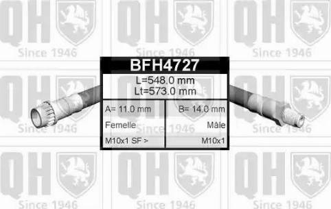 Quinton Hazell BFH4727 - Тормозной шланг autosila-amz.com