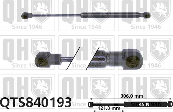 Quinton Hazell QTS840193 - Газовая пружина, упор autosila-amz.com