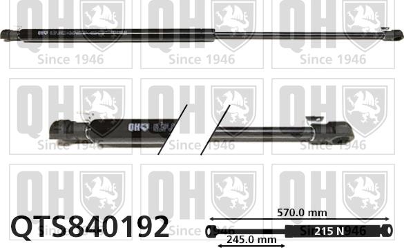 Quinton Hazell QTS840192 - Газовая пружина, упор autosila-amz.com