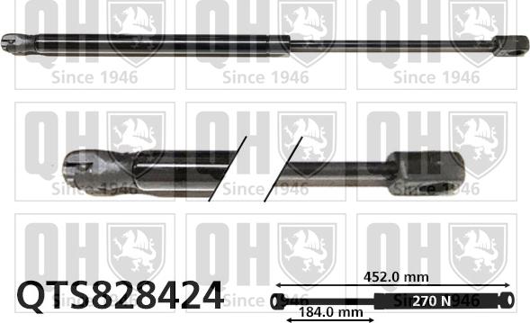 Quinton Hazell QTS828424 - Газовая пружина, упор autosila-amz.com