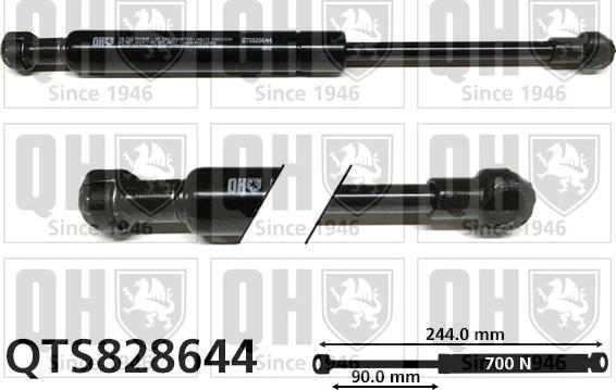 Quinton Hazell QTS828644 - Газовая пружина, капот autosila-amz.com