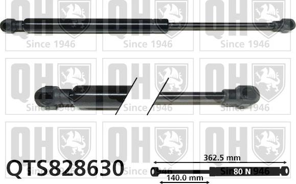 Quinton Hazell QTS828630 - Газовая пружина, упор autosila-amz.com