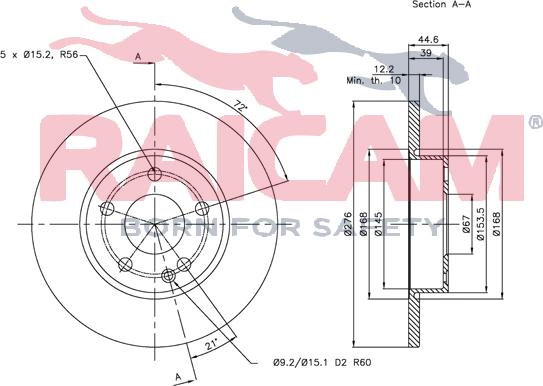 Raicam RD00483 - Тормозной диск autosila-amz.com