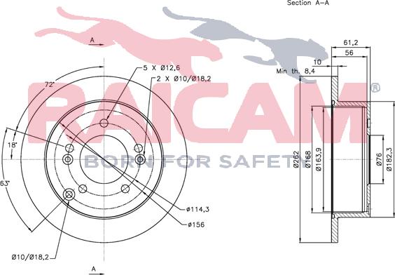 Raicam RD00528 - Тормозной диск autosila-amz.com