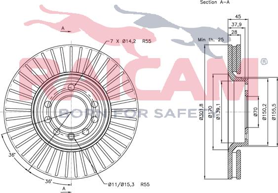 Raicam RD00609 - Тормозной диск autosila-amz.com