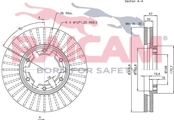 Raicam RD00173 - Тормозной диск autosila-amz.com