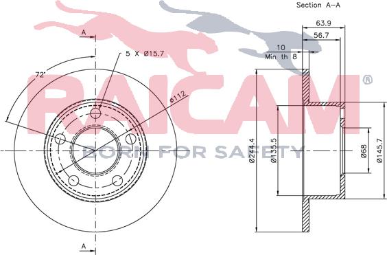 Raicam RD00871 - Тормозной диск autosila-amz.com