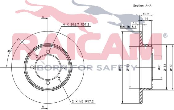 Raicam RD00327 - Тормозной диск autosila-amz.com