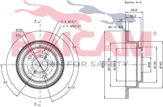 Raicam RD00753 - Тормозной диск autosila-amz.com