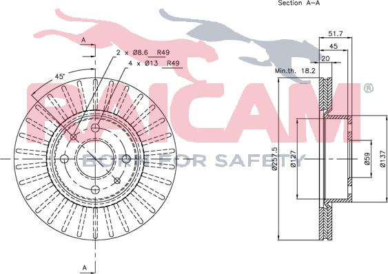 Raicam RD01052 - Тормозной диск autosila-amz.com