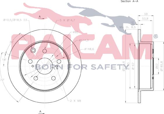 Raicam RD01103 - Тормозной диск autosila-amz.com