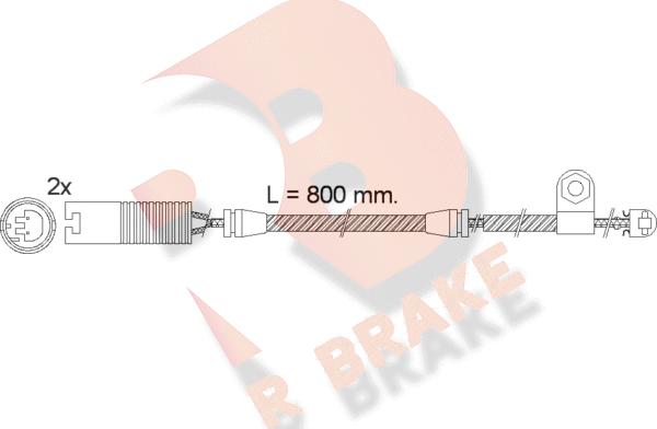 R Brake 610499RB - Сигнализатор, износ тормозных колодок autosila-amz.com