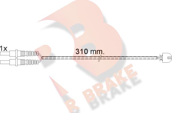 R Brake 610496RB - Сигнализатор, износ тормозных колодок autosila-amz.com