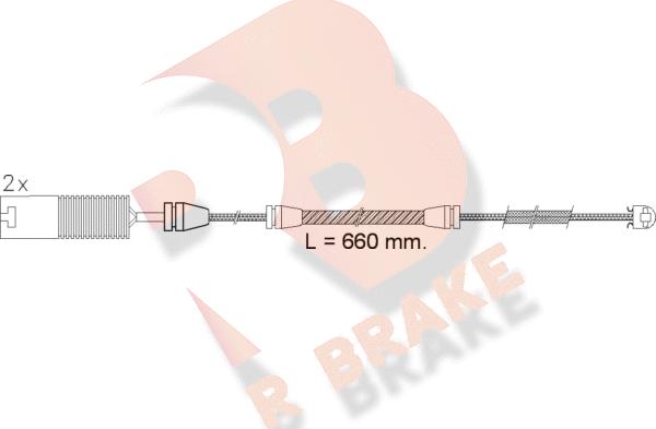 R Brake 610497RB - Сигнализатор, износ тормозных колодок autosila-amz.com