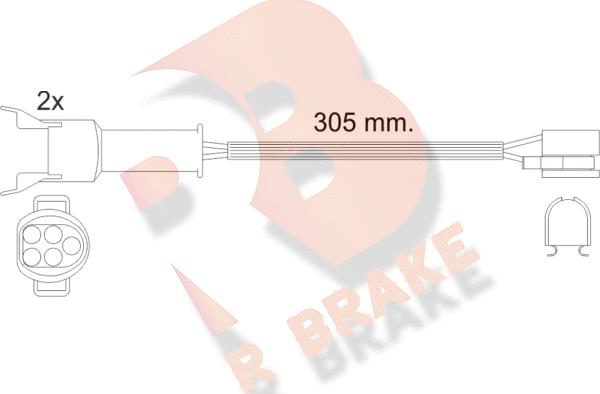 R Brake 610449RB - Сигнализатор, износ тормозных колодок autosila-amz.com