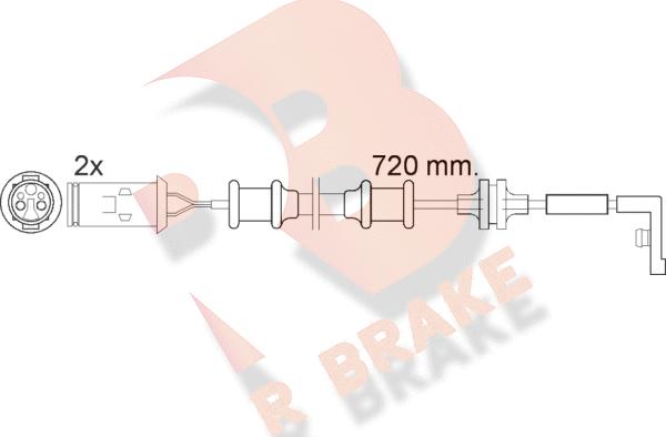R Brake 610444RB - Сигнализатор, износ тормозных колодок autosila-amz.com