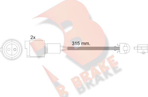 R Brake 610440RB - Сигнализатор, износ тормозных колодок autosila-amz.com