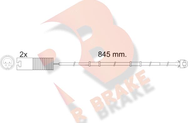 R Brake 610448RB - Сигнализатор, износ тормозных колодок autosila-amz.com