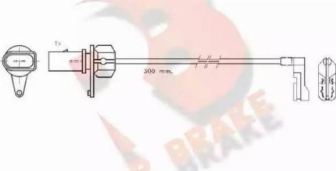 R Brake 610459RB - Сигнализатор, износ тормозных колодок autosila-amz.com