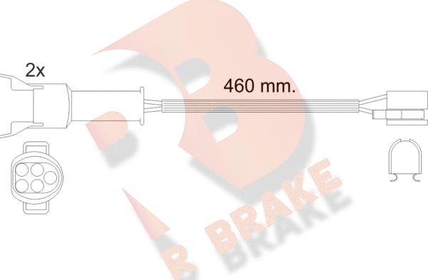 R Brake 610456RB - Сигнализатор, износ тормозных колодок autosila-amz.com