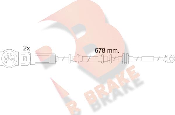 R Brake 610452RB - Сигнализатор, износ тормозных колодок autosila-amz.com