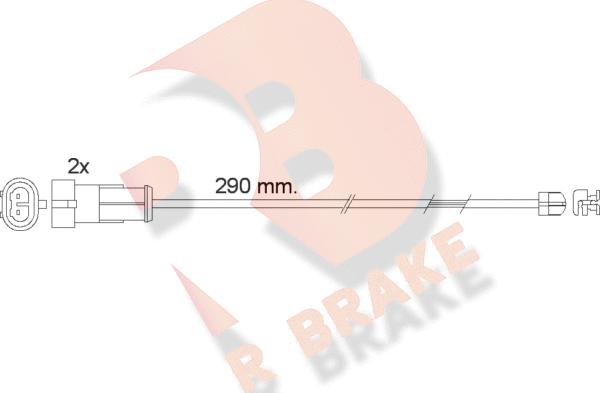 R Brake 610468RB - Сигнализатор, износ тормозных колодок autosila-amz.com