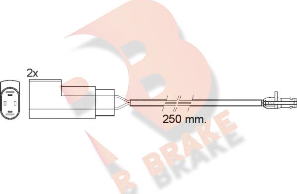 R Brake 610412RB - Сигнализатор, износ тормозных колодок autosila-amz.com